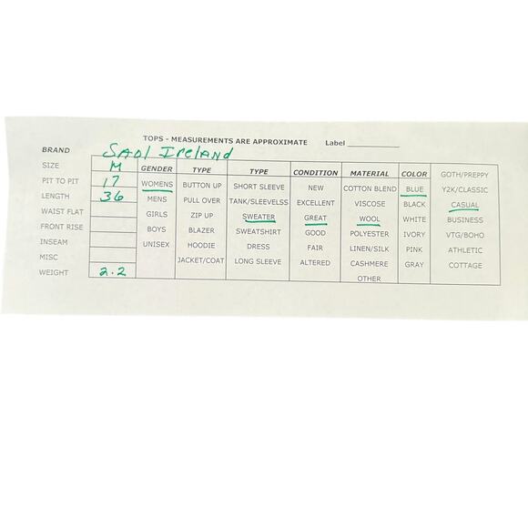 SAOL Ireland Merino Wool Cable Knit Long Line Cardigan Sweater Warm Size M - Picture 3 of 9